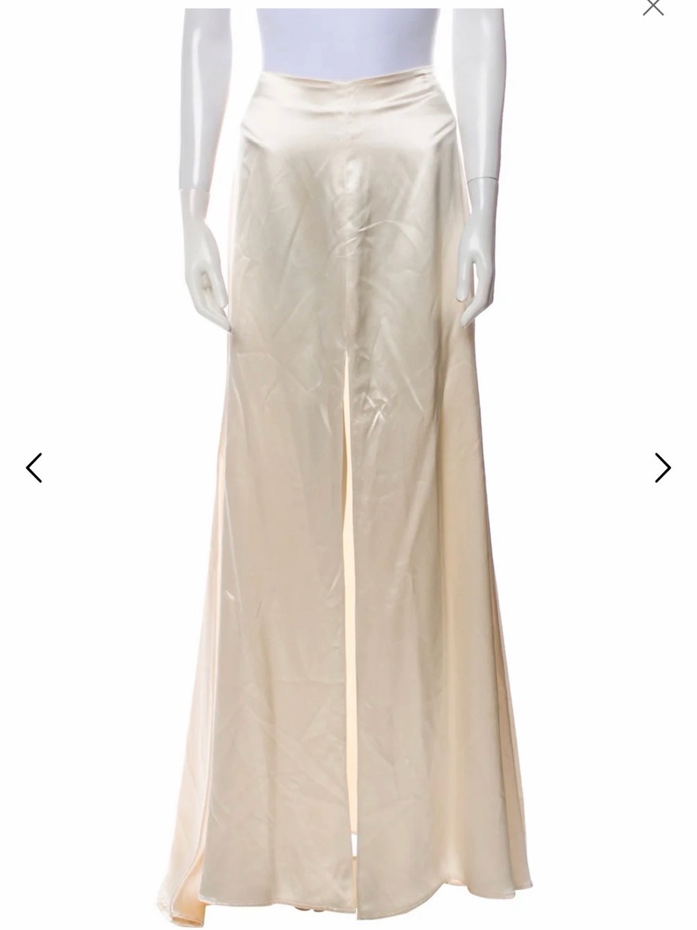 Reformation Cream Silk Skirt